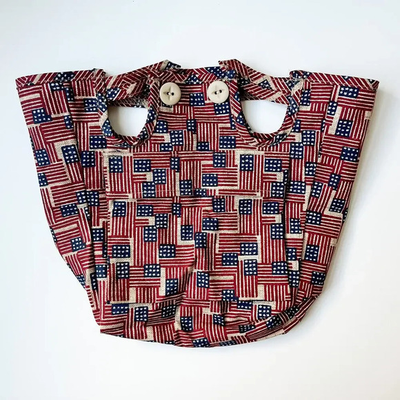 Longaberger Small Boardwalk Basket Liner Old Glory Flag Patriotic - Picture 2 of 4